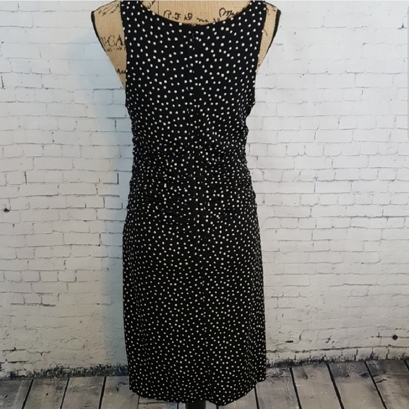 ANN TAYLOR Fitted Black and Cream Dress SZ 6 - Picture 2 of 5